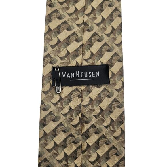 Van Heusen Stain Resistant Necktie All Silk Men's Tie Half Circle Pattern - Picture 6 of 8